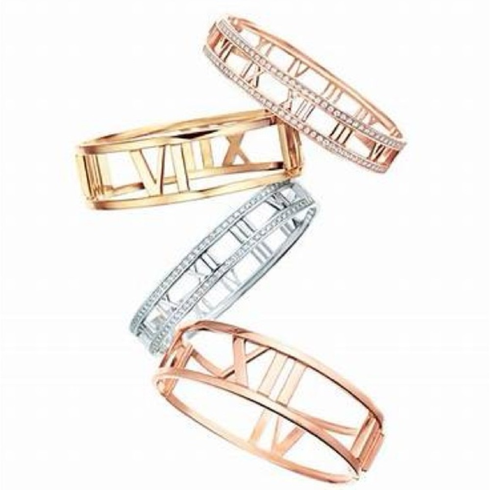 Tiffany & Co. Atlas Open Hinged Diamond Bangle in 18K White Gold size Medium - Picture 3 of 3